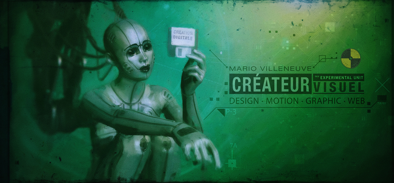 Mario Villeneuve création visuel, digital robot picture cyber robot, A.I. intelligence artificielle